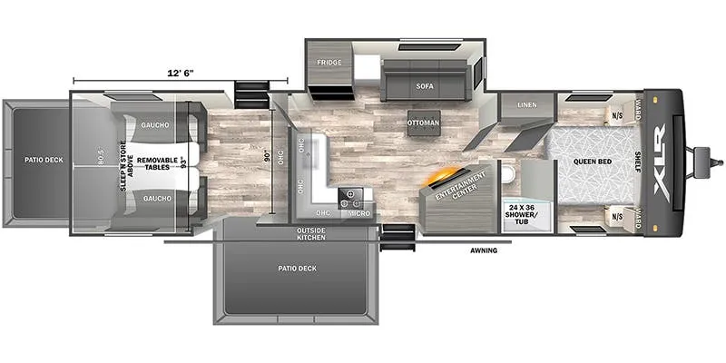Forest River XLR Hyperlite 3412 floor plan