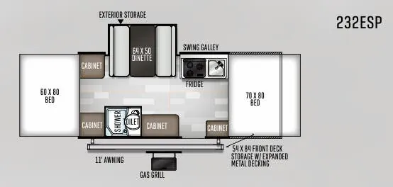 Forest River Rockwood Extreme Sports Package 232ESP floor plan