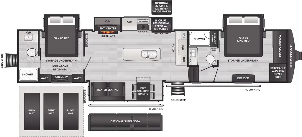 2026 Keystone Alpine Avalanche Edition 390DS floor plan