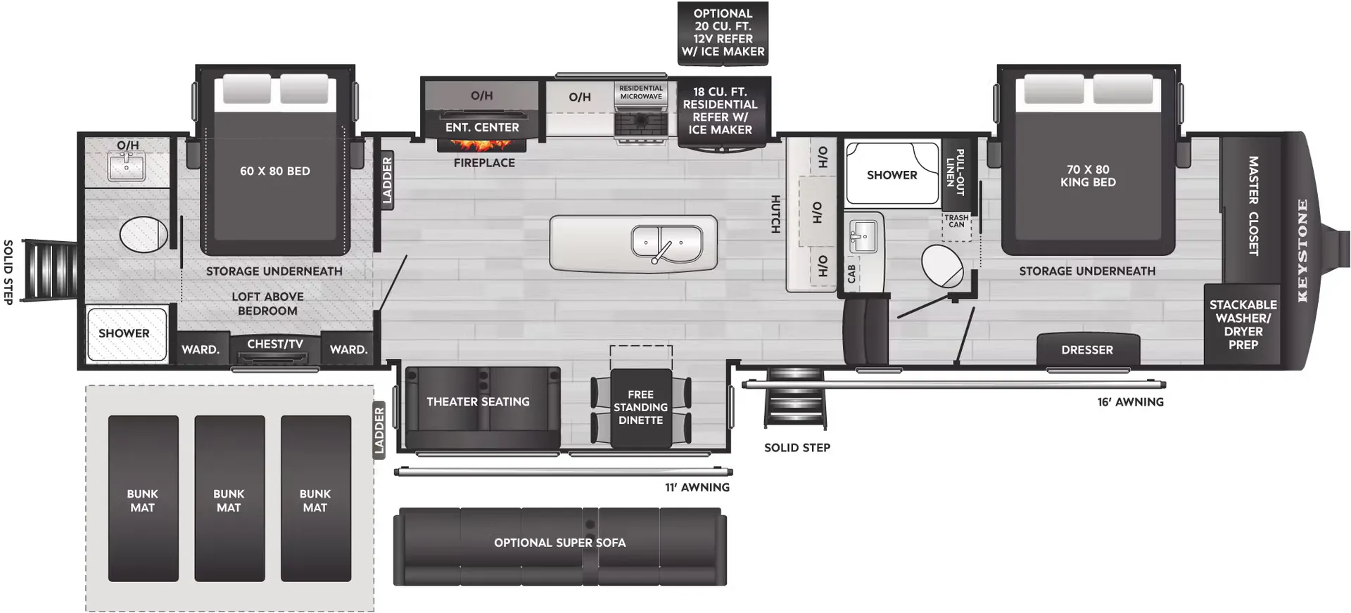 2026 Keystone Alpine Avalanche Edition 390DS - Floor plan