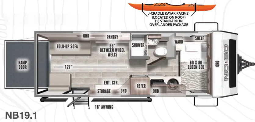 2021 Forest River No Boundaries NB19.1 - Floor plan