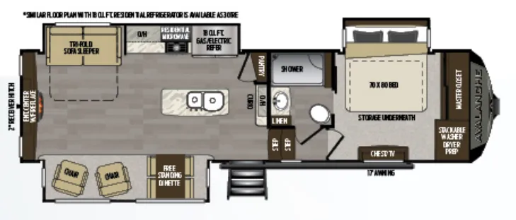 Keystone Avalanche 300RE floor plan