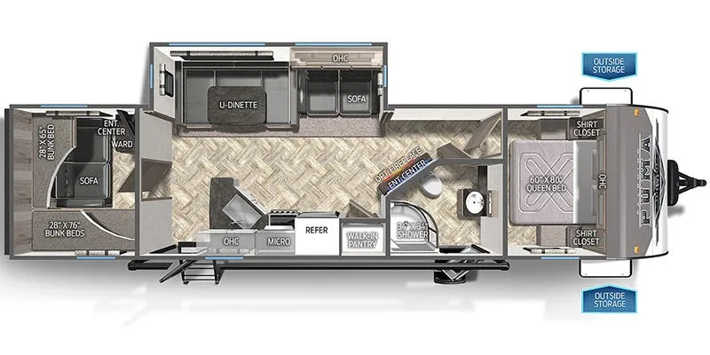 2023 Palomino Puma 28BHSS - Floor plan