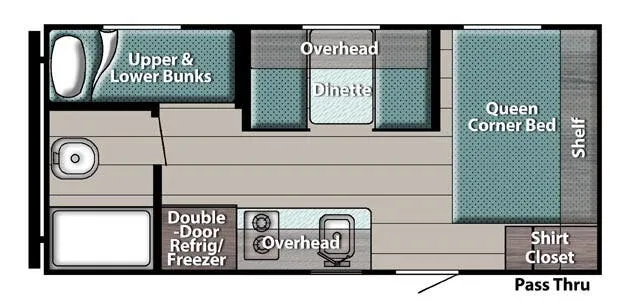 2022 Gulf Stream RV Ameri-Lite Super Lite 199DD - Floor plan