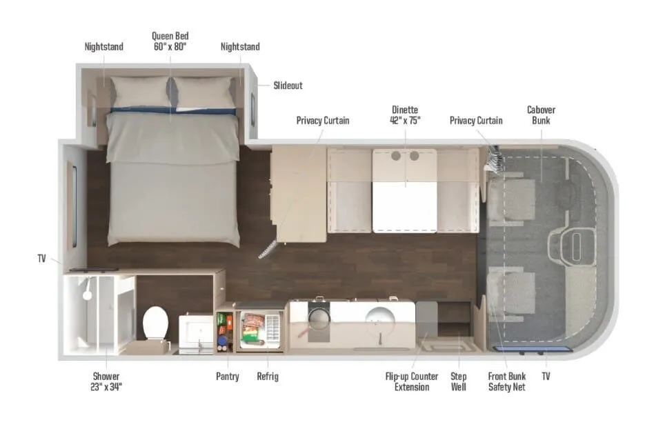 2027 Winnebago Sunflyer 22RS floor plan