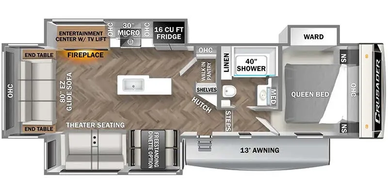 Prime Time Crusader 305RLP floor plan