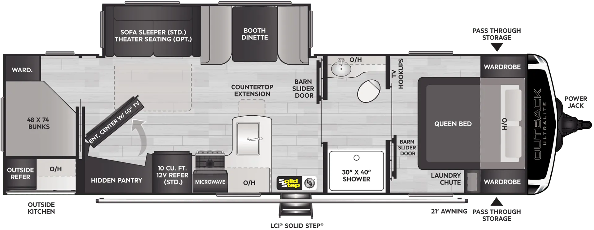 Keystone Outback Ultra-Lite 291UBH floor plan