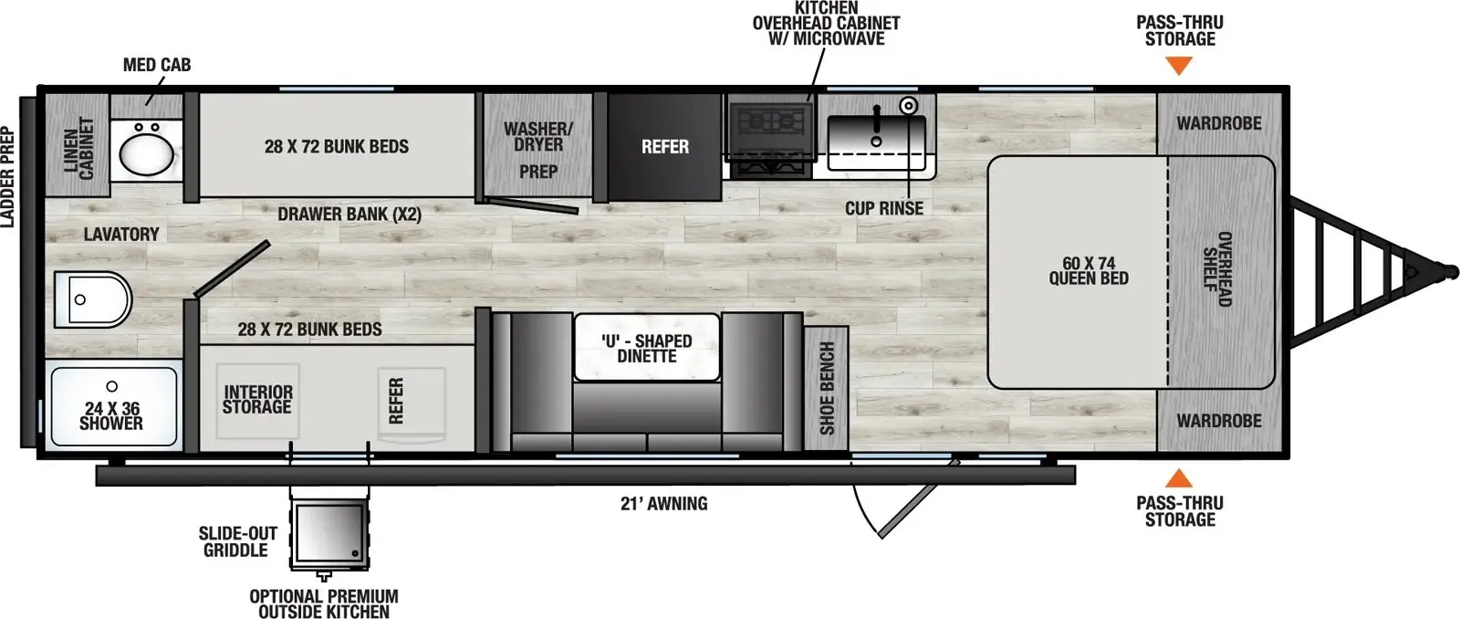 2026 Forest River Viking 25QBH - Floor plan
