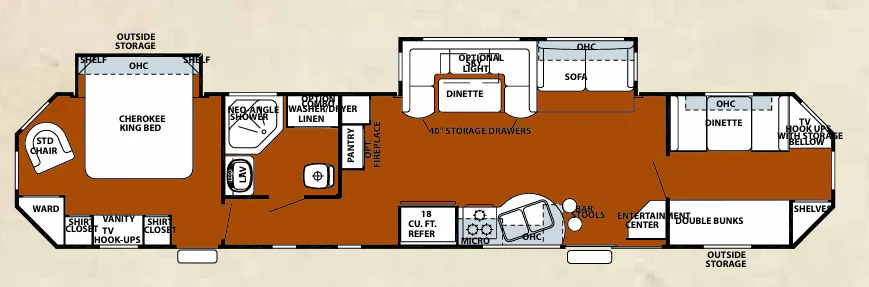 Forest River Cherokee 39BS floor plan