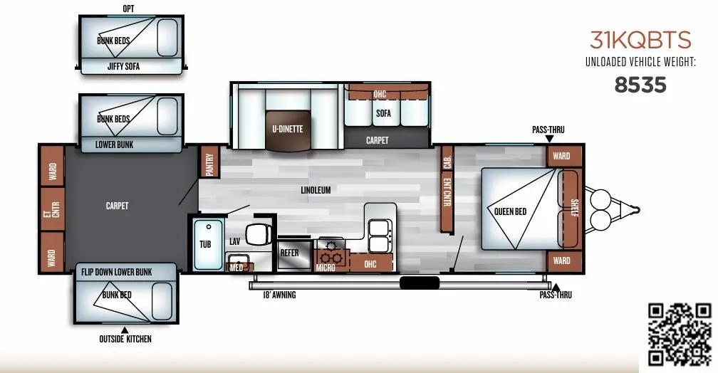 Forest River Salem 31KQBTS floor plan