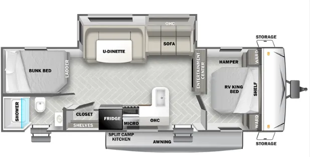 Forest River EVO Lite T2600BHL floor plan
