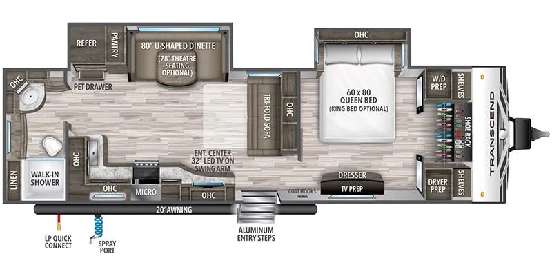 2021 Grand Design Transcend 30RBS - Floor plan