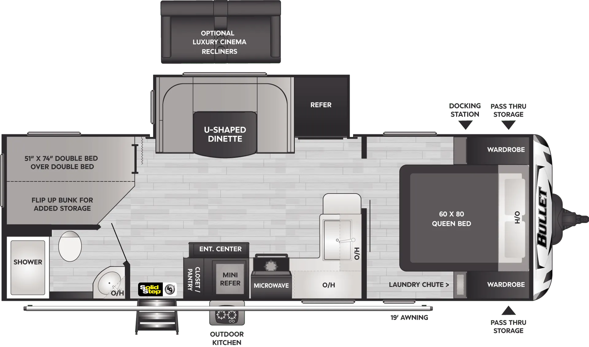 Keystone Bullet 250BHS floor plan