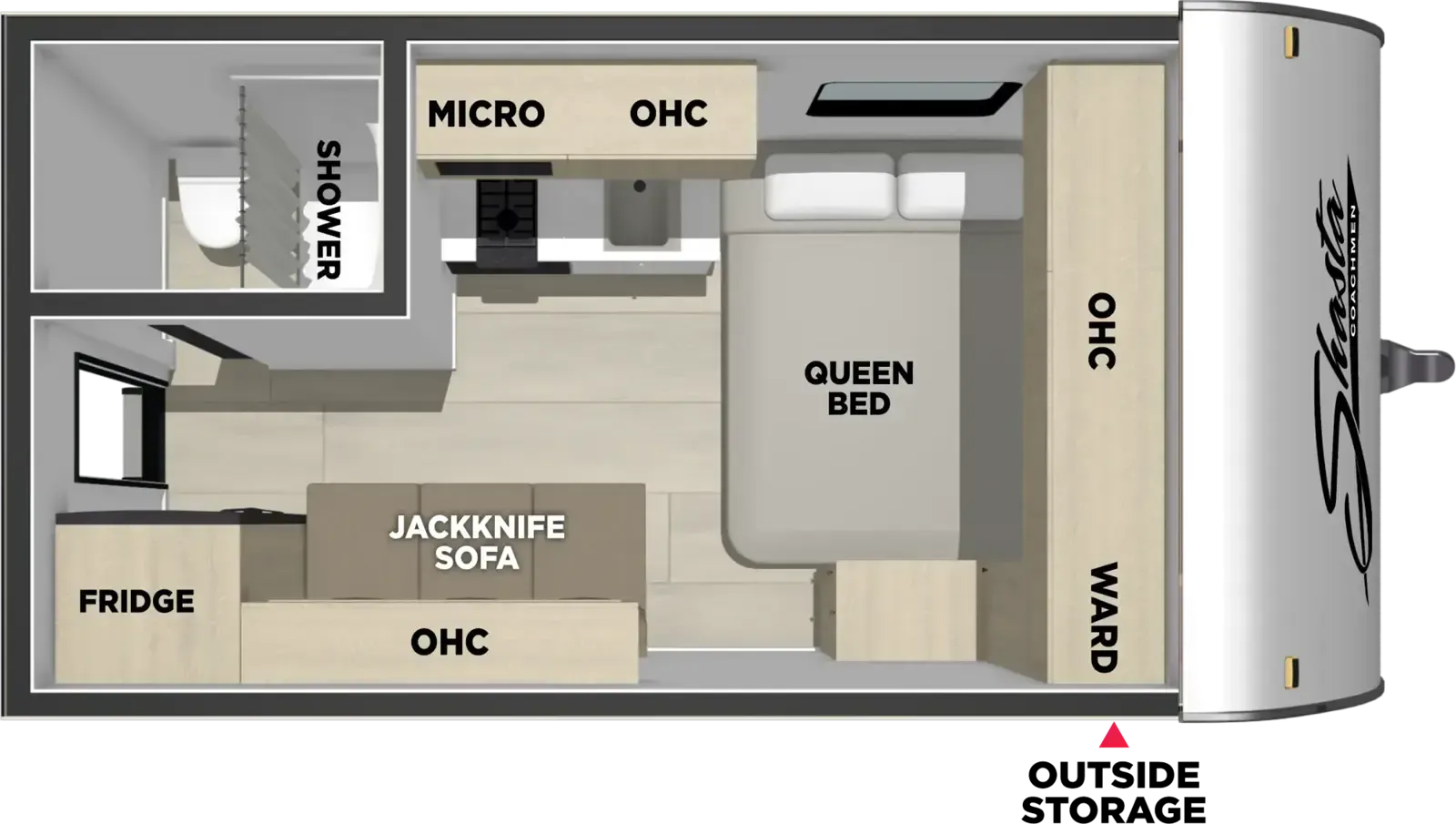 Shasta Compact 16RE floor plan