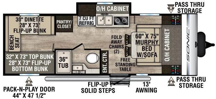 Venture RV Sonic SN234VBH floor plan
