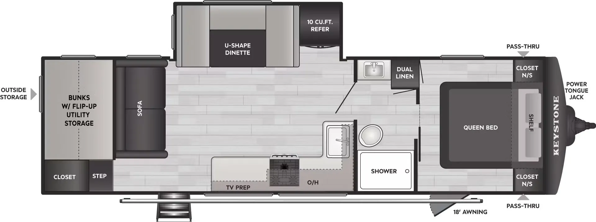 Keystone Hideout Sport 284BHWE floor plan