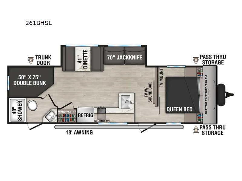 2026 K-Z Sportsmen Select 261BHSL - Floor plan