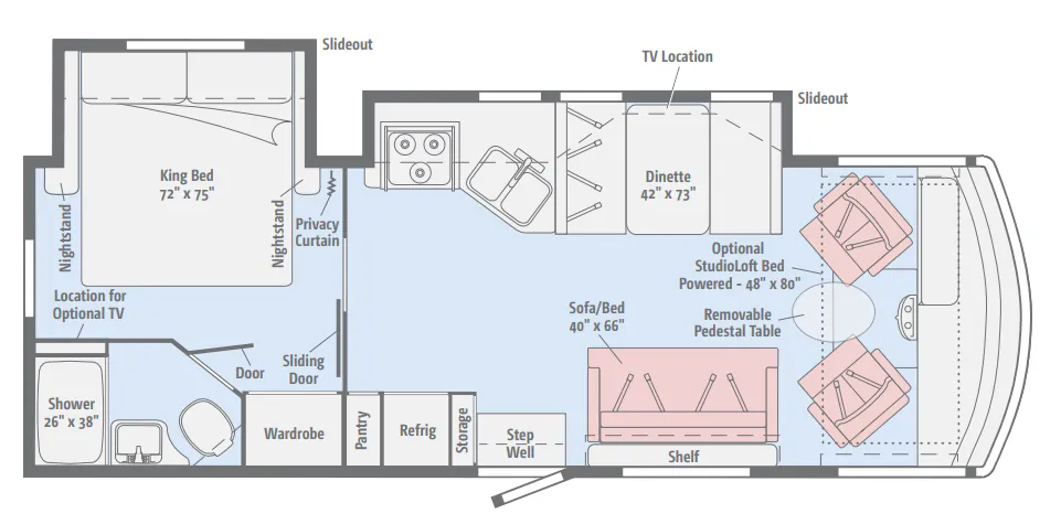 Winnebago Vista 27PE floor plan