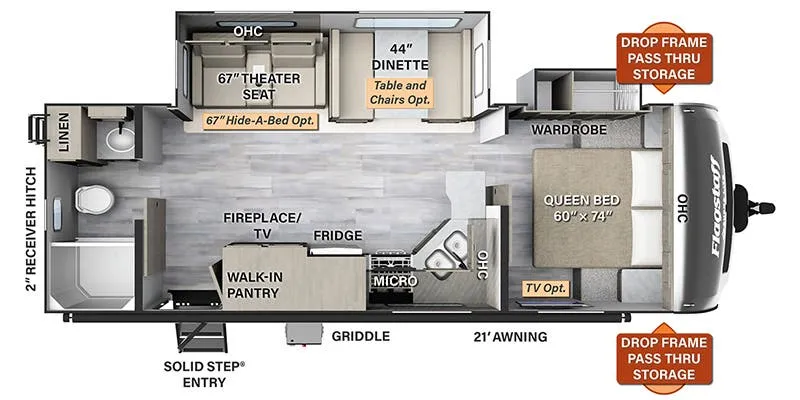 2024 Forest River Flagstaff Super Lite 26RBWS floor plan