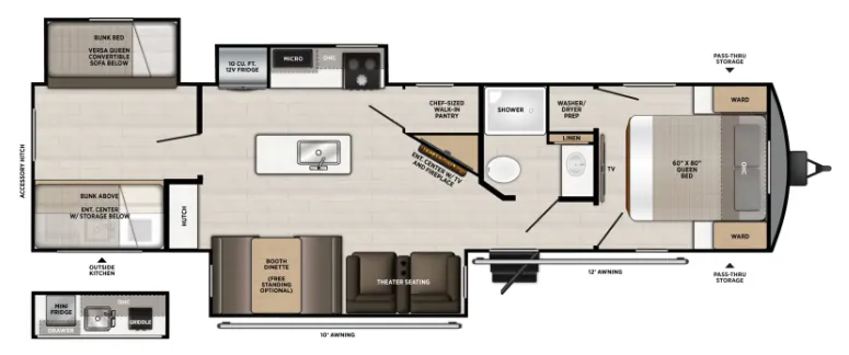 Forest River Wildwood Heritage Glen 310BHI floor plan