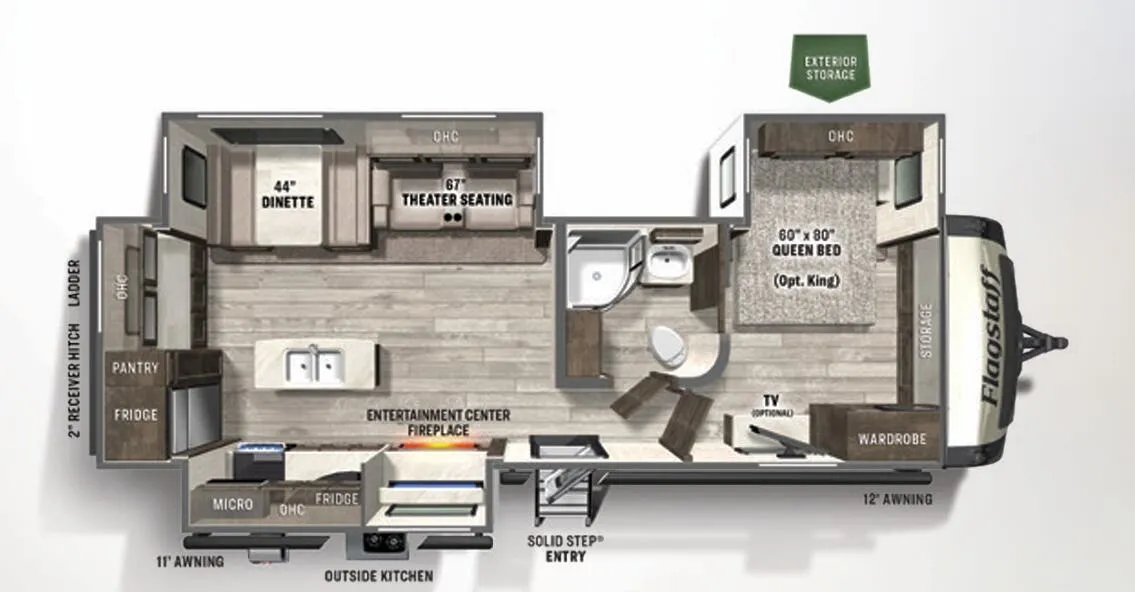2022 Forest River Flagstaff Super Lite 27FBIK - Floor plan