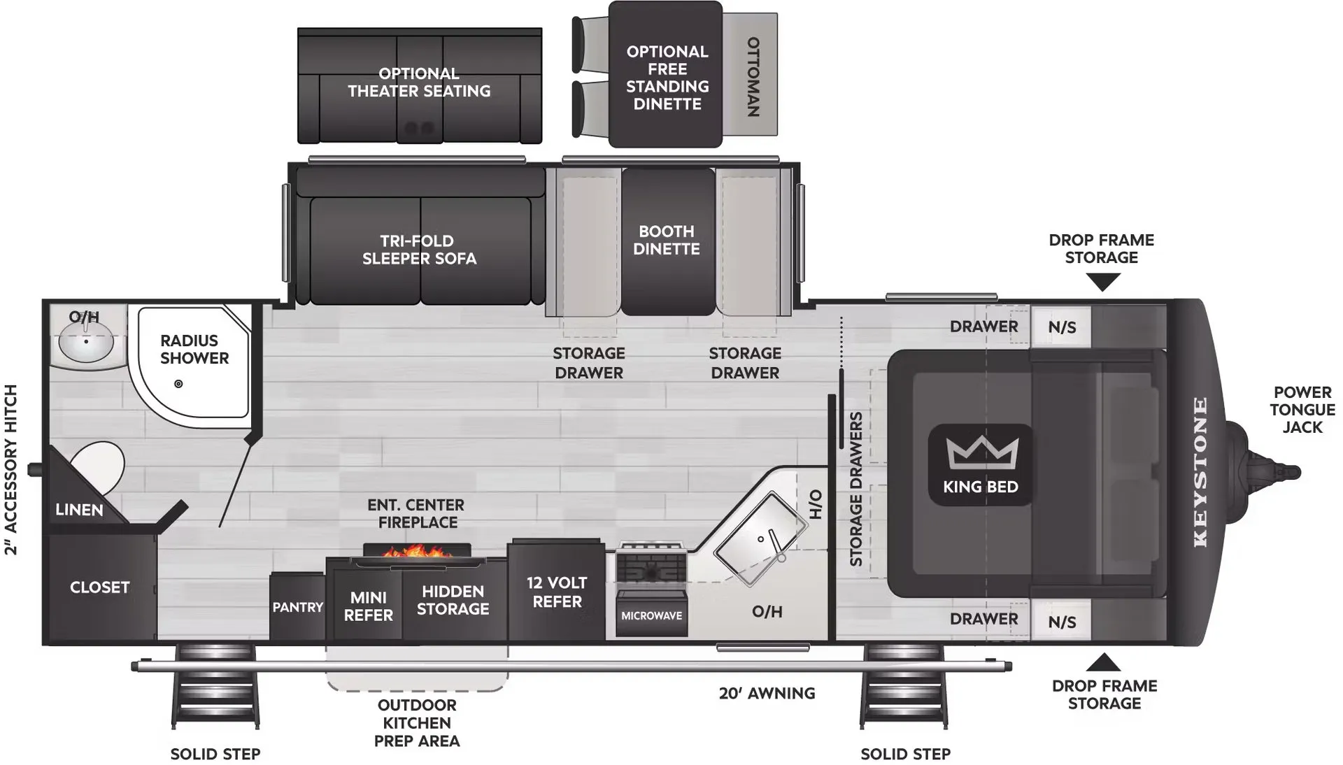 Keystone Cougar Half-Ton 26RBS floor plan