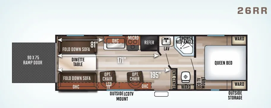 Forest River Cherokee Grey Wolf 26RR floor plan