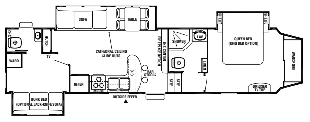 Forest River Cedar Creek Silverback 31B2 floor plan