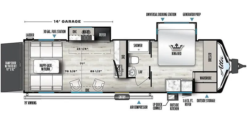 East to West Alta 2870KTH floor plan