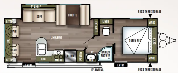 Forest River Wildwood X-Lite 254RLXL floor plan