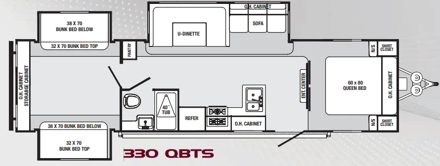 Palomino Sabre 330 QBTS floor plan