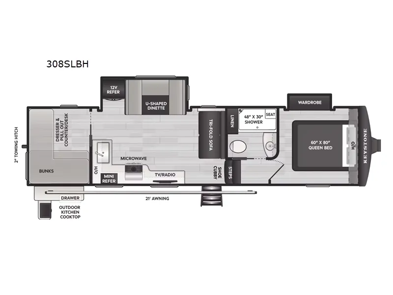 2026 Keystone Arcadia Super Lite 308SLBH - Floor plan