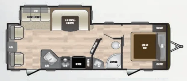2018 Keystone Hideout 26RLSWE floor plan