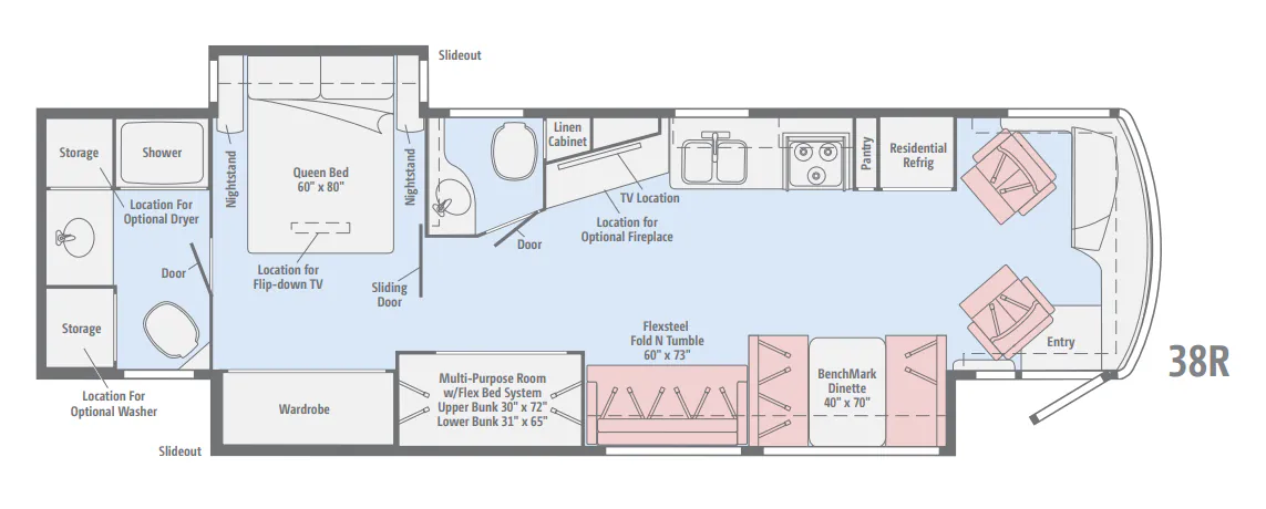 Winnebago Forza 38R floor plan