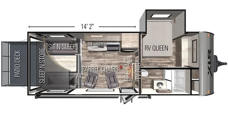 Forest River XLR Boost 21QBS floor plan