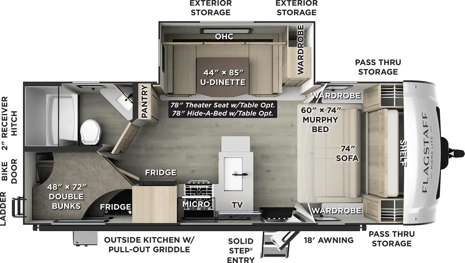 Forest River Flagstaff Micro Lite 25BRDS floor plan