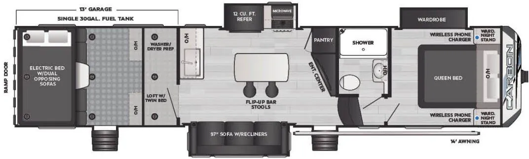 Keystone Carbon 348 floor plan
