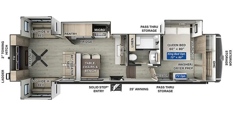 Forest River Flagstaff Classic F375RL floor plan
