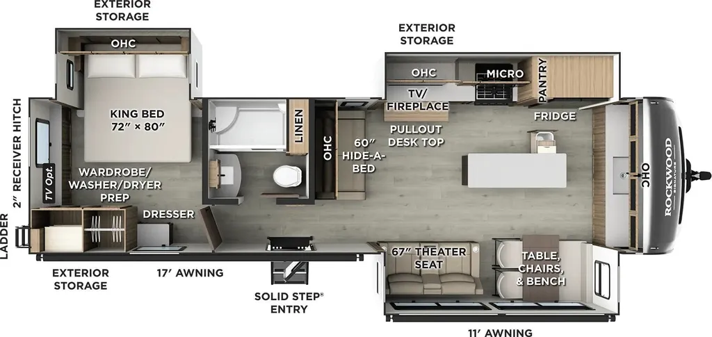 2026 Forest River Rockwood Signature 8339FK floor plan