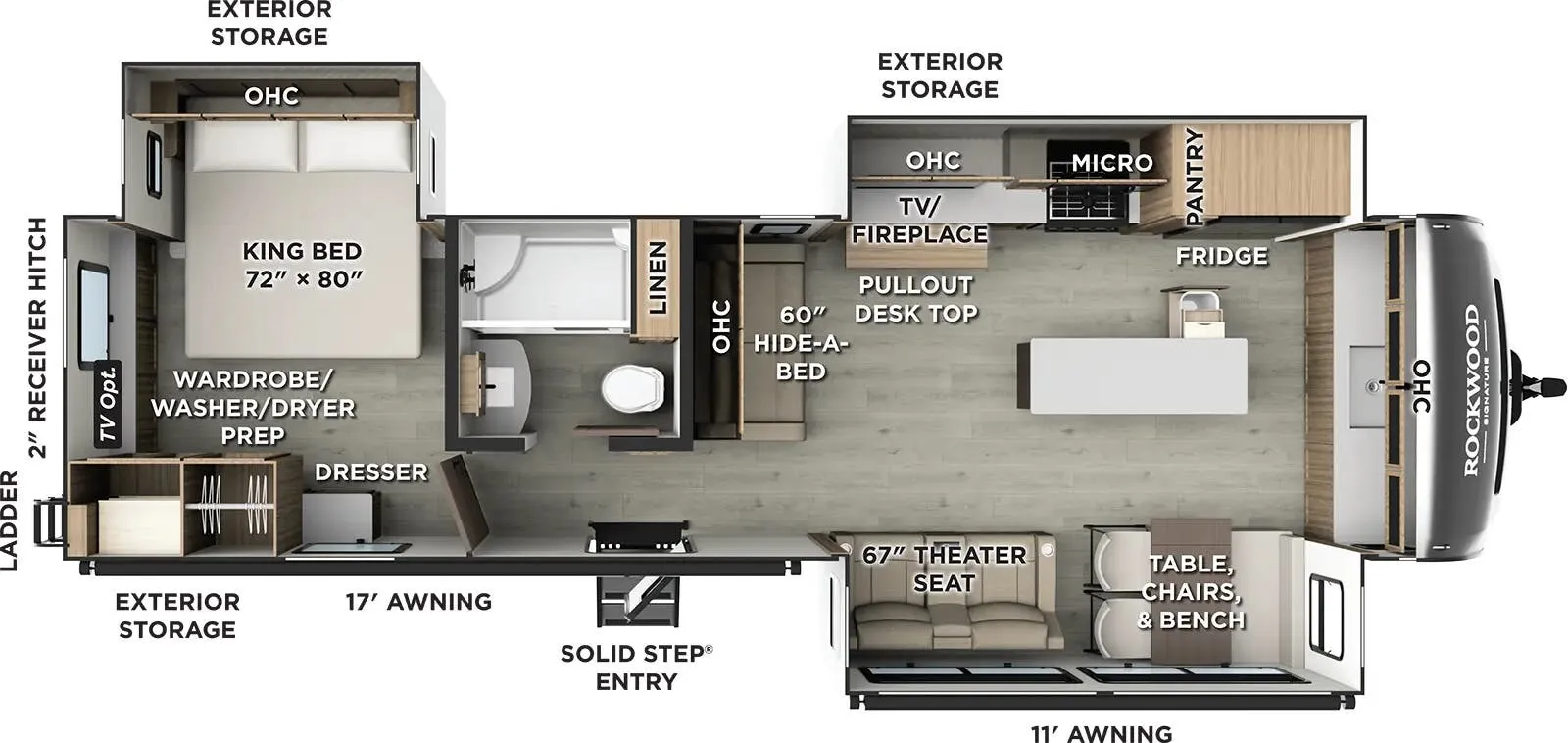 2026 Forest River Rockwood Signature 8339FK - Floor plan