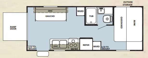 Forest River Cherokee Grey Wolf 19RR floor plan