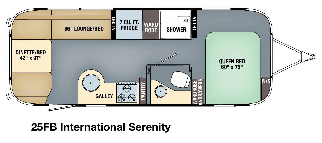 2014 Airstream International Serenity 25RB - Floor plan