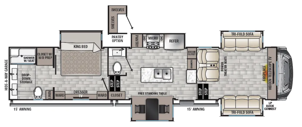Forest River Cedar Creek 371FL floor plan