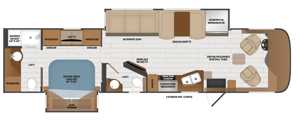 Fleetwood Pace Arrow 36U floor plan