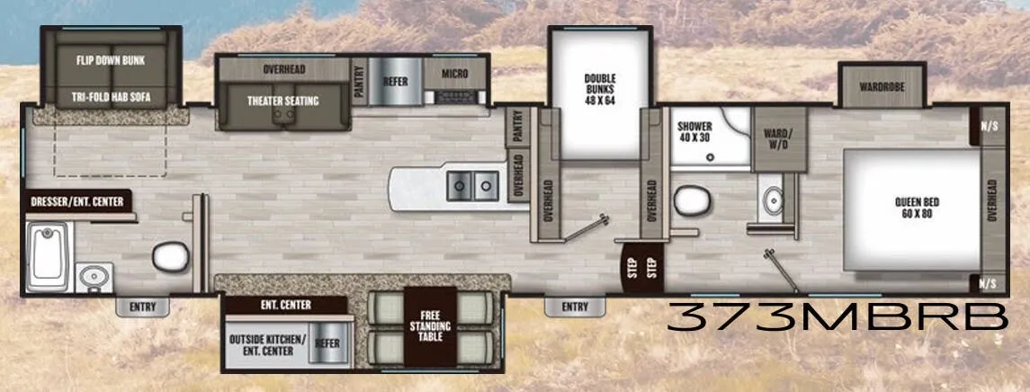 Coachmen Chaparral 373MBRB floor plan