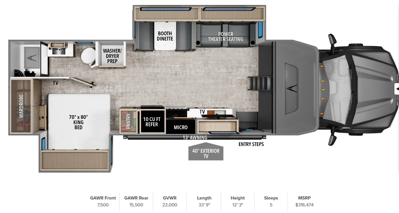 2026 Grand Design Lineage Series F 31ZW - Floor plan