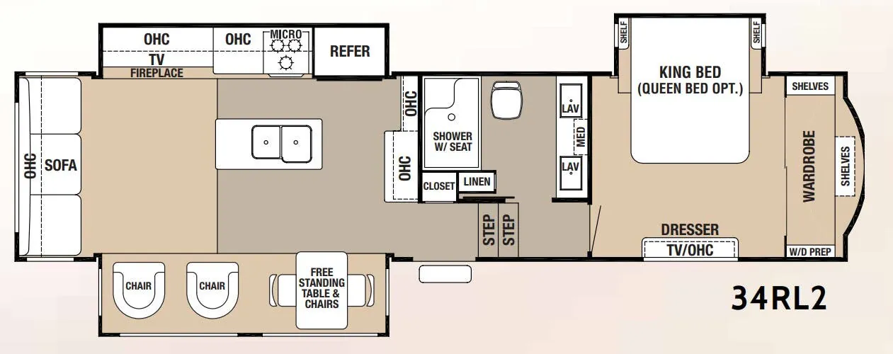 Forest River Cedar Creek Hathaway Edition 34RL2 floor plan