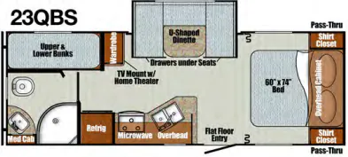 Gulf Stream Vintage Cruiser 23QBS floor plan