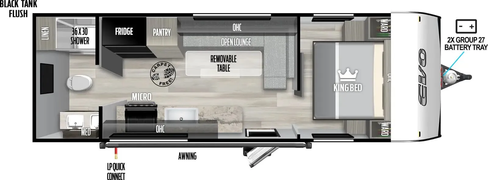 Forest River EVO 23RB floor plan