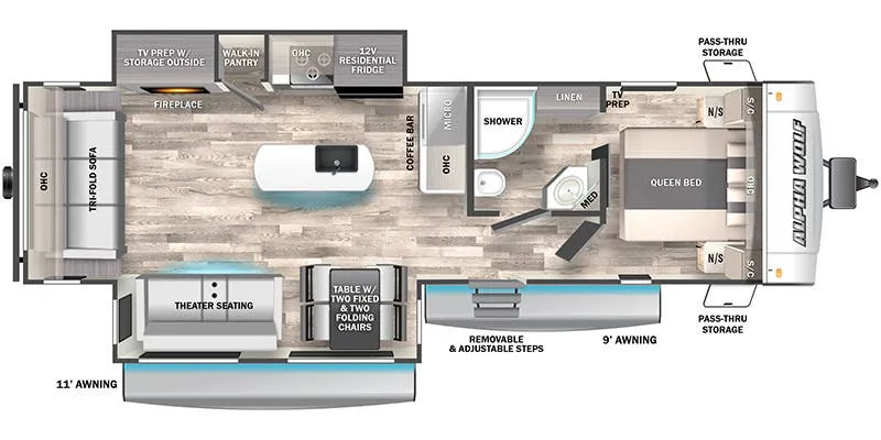 2023 Forest River Cherokee Alpha Wolf 26RL-L floor plan